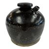 Image 1 : Antique Ceramic Oil or Soy Sauce Jar with Spout - Possibly Late 19th Century - 6" tall x 6.5" diamet