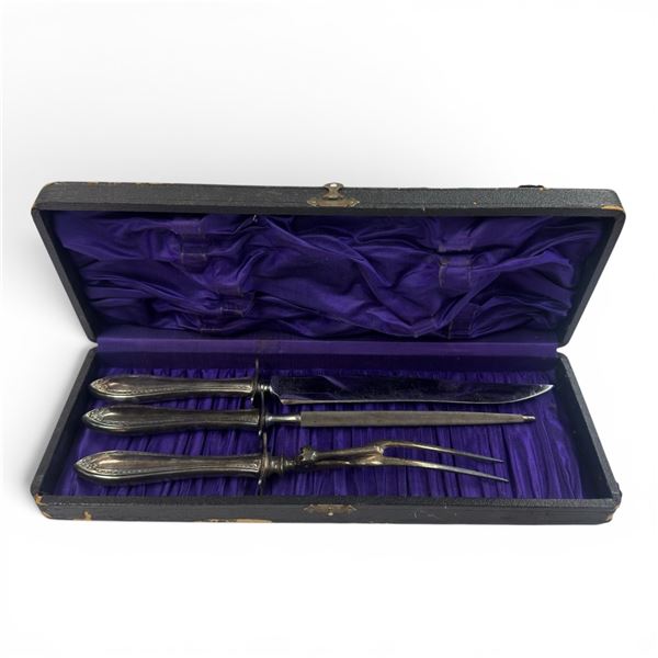 Vintage Community Silver Plated Carving Set in Original Fitted Case