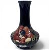 Image 2 : Signed 6.25" Vintage Moorcroft Cobalt Glazed Vase with the Iconic Anemone Pattern (6.25" tall x 4" d