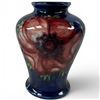 Image 1 : Signed 3.5" Vintage Moorcroft Cobalt Glazed Vase with the Iconic Anemone Pattern (3.5" tall x 3" dia
