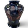 Image 2 : Signed 3.5" Vintage Moorcroft Cobalt Glazed Vase with the Iconic Anemone Pattern (3.5" tall x 3" dia