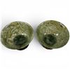 Image 2 : Pair of Chinese Jade Cups on Stands - Cups are 2.25" deep x 4" diameter)