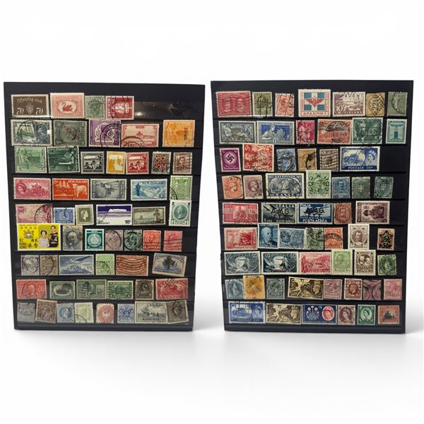 112 Stamps from Pakistan, USA, Italy & Great Britian -  Used - Estimated Catalogue Value $380 - Appr