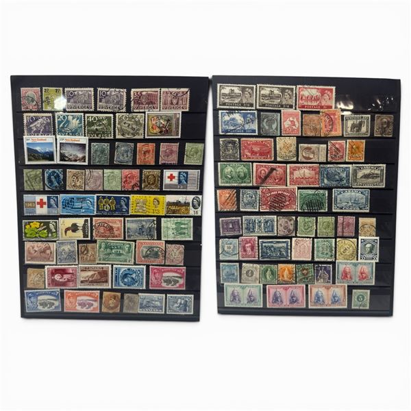 104 Stamps from Canada, Sweden, Great Britian & More -  Used - Estimated Catalogue Value $335 - Appr