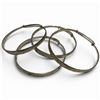 Image 1 : 4 Identical Sterling Silver Adjustable Bangle Bracelets - Total Weight:
