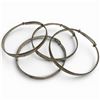 Image 2 : 4 Identical Sterling Silver Adjustable Bangle Bracelets - Total Weight: