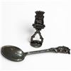 Image 1 : .800 Silver Dutch Pipe Tamper & .800 Silver St. Mortiz Souvenir Spoon - Total weight: 20.5 grams