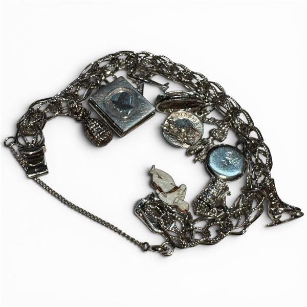 Sterling Silver Charm Bracelet - Total Weight: 33.6 grams