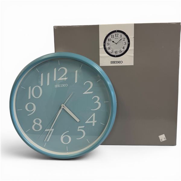 New in Box Seiko Blue 12" Wall Clock -Model:  QXA734K