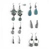 Image 1 : 6 Pairs of Natural Gemstone & Crystal Earrings in Silver Settings (Blue Chalcedony, Moonstone, Ameth