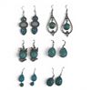 Image 1 : 6 Pairs of Natural Gemstone & Crystal Earrings in Silver Settings (Turquoise, Blue Topaz Crystal, Mo