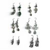 Image 1 : 6 Pairs of Natural Gemstone & Crystal Earrings in Silver Settings (Peridot and Emerald Crystal, Opal