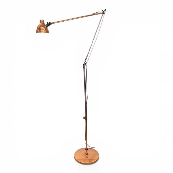 Adjustable Copper Floor Lamp with 4" Diameter Shade