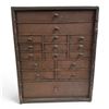 Image 1 : Vintage Watchmakers 16 Drawer Countertop Parts Cabinet and Contents - Cogs. Springs, watch faces and