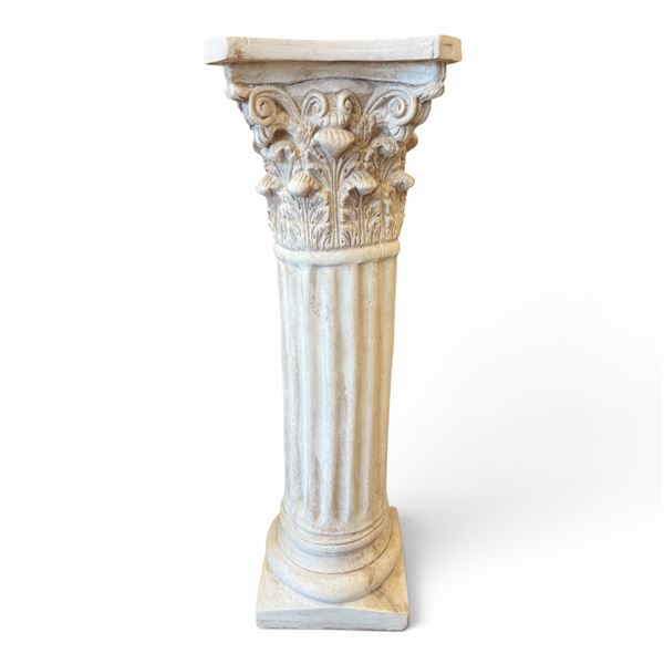 Corinthian Stye Fluted Decorative Pedestal Column - Plaster Composite - 13" x 13" x 36" tall - Chipp