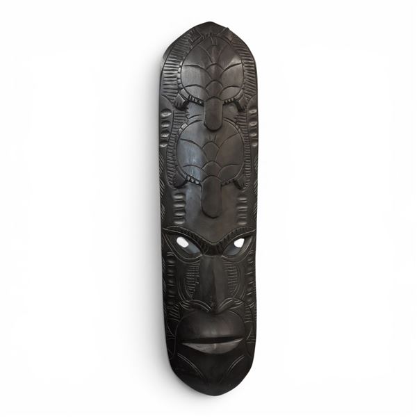 Large Handcrafted Fijian Tiki Mask Symbolising Prosperity and Strength - 12" wide x 39" tall