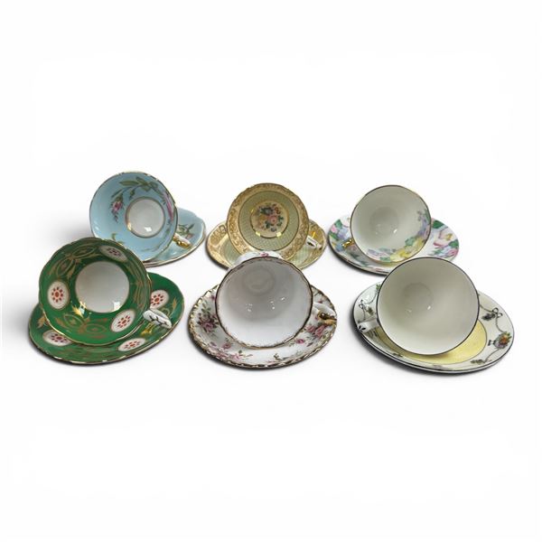 6 Vintage English China Teacups - Hammersley, Paragon, Crown Staffordshire, and more