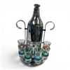 Image 1 : Mid-Century Chrome Tipping Shot Dispenser Set with All the Original Shot Glasses