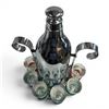 Image 2 : Mid-Century Chrome Tipping Shot Dispenser Set with All the Original Shot Glasses