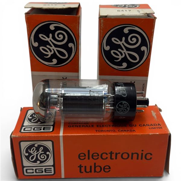 Set of 3 GE Model 8417 Electronic Vacuum Tubes