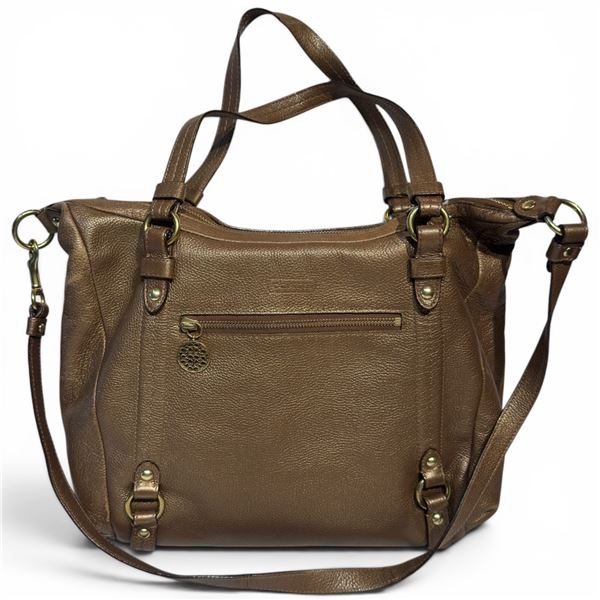 Bronze Shoulder Bag with Coach Logo - Preowned