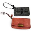 Image 1 : 2 Vintage Wristlet Wallets with Coach Logo -  1 Pink Leather and 1 Canvas - Preowned