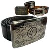 Image 2 : Group of 5 Leather Belts with Buckles - Variety of Designs and Sizes