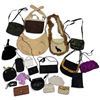 Image 1 : Large Wicker Box with Assorted Purses, Wallets and Clothing - Preowned