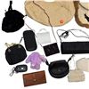 Image 2 : Large Wicker Box with Assorted Purses, Wallets and Clothing - Preowned