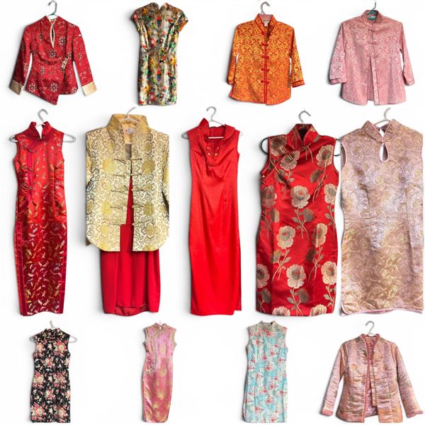 Group of 13 Pieces of Ladies Asian Design Clothing - New and Gently Used -Small Sizes