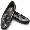 Image 2 : Ladies Black Leather Prada Loafers with Box - Model: Calzatura Donna - Size 37.5 - Preowned