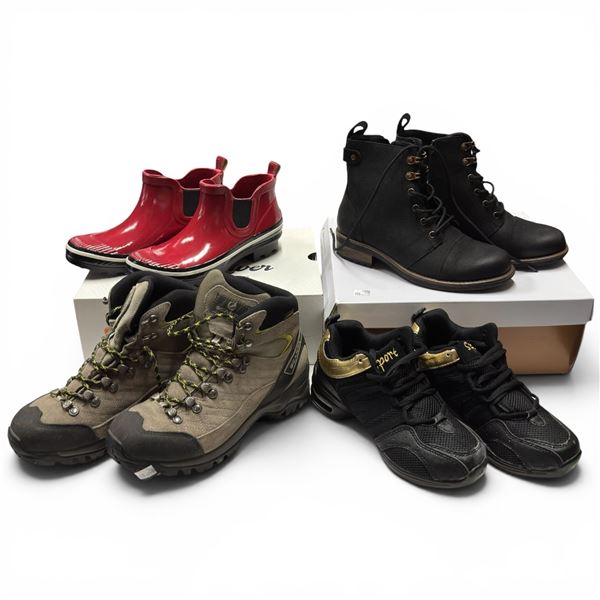 Shelf Lot of 4 Pairs of Shoes and Boots - Variety of Sizes and Styles