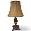 Image 1 : Victorian/Edwardian Ornate Cast Metal Table Lamp with Shade, Circa Early 20th Century 19.5" Tall