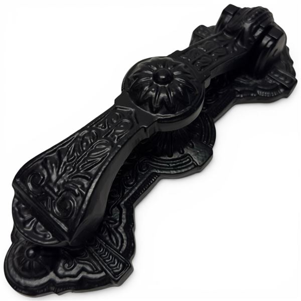 Black Powder Coated Decorative Front Door Artisan Made Antique Knocker