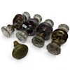 Image 1 : Collection of Vintage Door Knobs Victorian Glass, Brass & Rare Green-Painted Brass Knob
