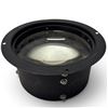 Image 1 : Vintage Large-Format Magnifying Convex Optical Lens in Black Metal Flanged Housing, C. Mid 20th