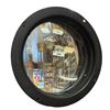 Image 2 : Vintage Large-Format Magnifying Convex Optical Lens in Black Metal Flanged Housing, C. Mid 20th