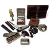 Image 1 : Large Lot of Vintage & Antique Men's Grooming Items: Combs, Scissors, Brush, Razor Sharpener & More