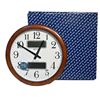 Image 1 : Rhythm CFG901NR06 Brown Wood Framed Wall Clock Brand New!