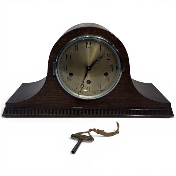 Wood Camelback Mantle Clock Circa 1925