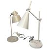 Image 3 : Two Modern Desk Lamps White & Cream Adjustable Arms One with Built-in Phone Charger