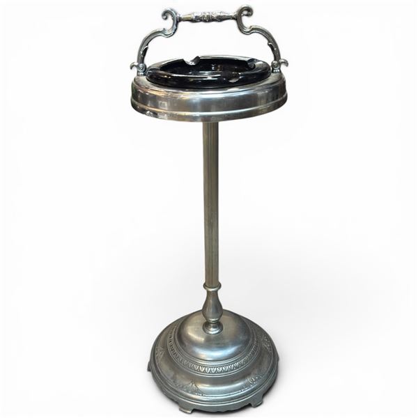 Mid Century Floor Standing Metal Ashtray Total Height is 28"