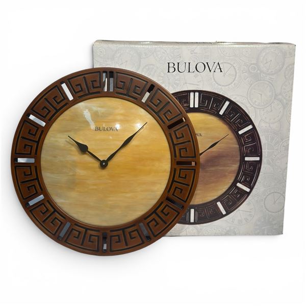 Bulova Wood Wall Clock C4372 Tephra Quartz Movement