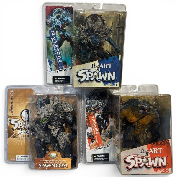 3 Spawn Reborn & 1 Art of Spawn Figures Raven Knight Black Knight 3 Tremor 3 New in Box