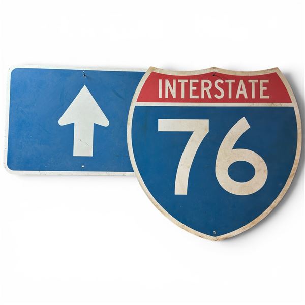 Large Replica USA Interstate 76 Highway Sign 2'x2' and up Arrow Road Sign Single Sided