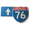 Image 1 : Large Replica USA Interstate 76 Highway Sign 2'x2' and up Arrow Road Sign Single Sided
