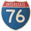 Image 2 : Large Replica USA Interstate 76 Highway Sign 2'x2' and up Arrow Road Sign Single Sided