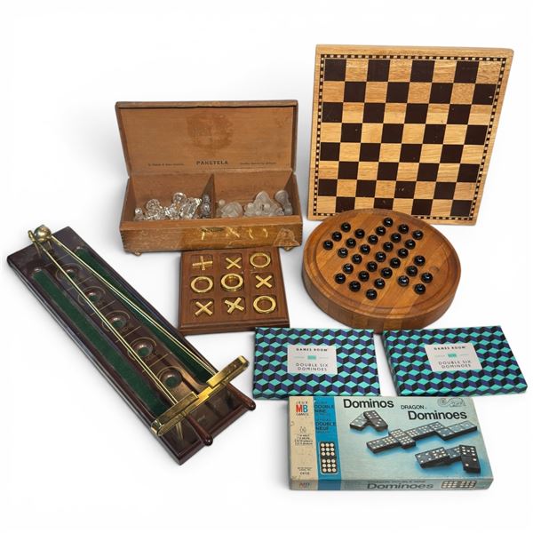 Collection of Premium Board Games Chess, Tic Tac Toe, Dominos, Chinese Checkers & Table Golf