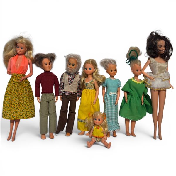 Collection of Mattel Barbie Dols, Sunshine Family and More