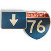 Image 1 : Large Replica USA Interstate 76 Highway Sign 2'x2' and Down Arrow Road Sign